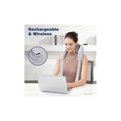 Shiatsu 4D Neck & Back Massager with Heat – Rechargeable Deep Tissue Pillow for Shoulder, Back & Body Pain Relief