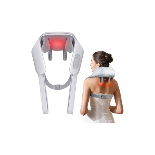 Shiatsu 4D Neck & Back Massager with Heat – Rechargeable Deep Tissue Pillow for Shoulder, Back & Body Pain Relief